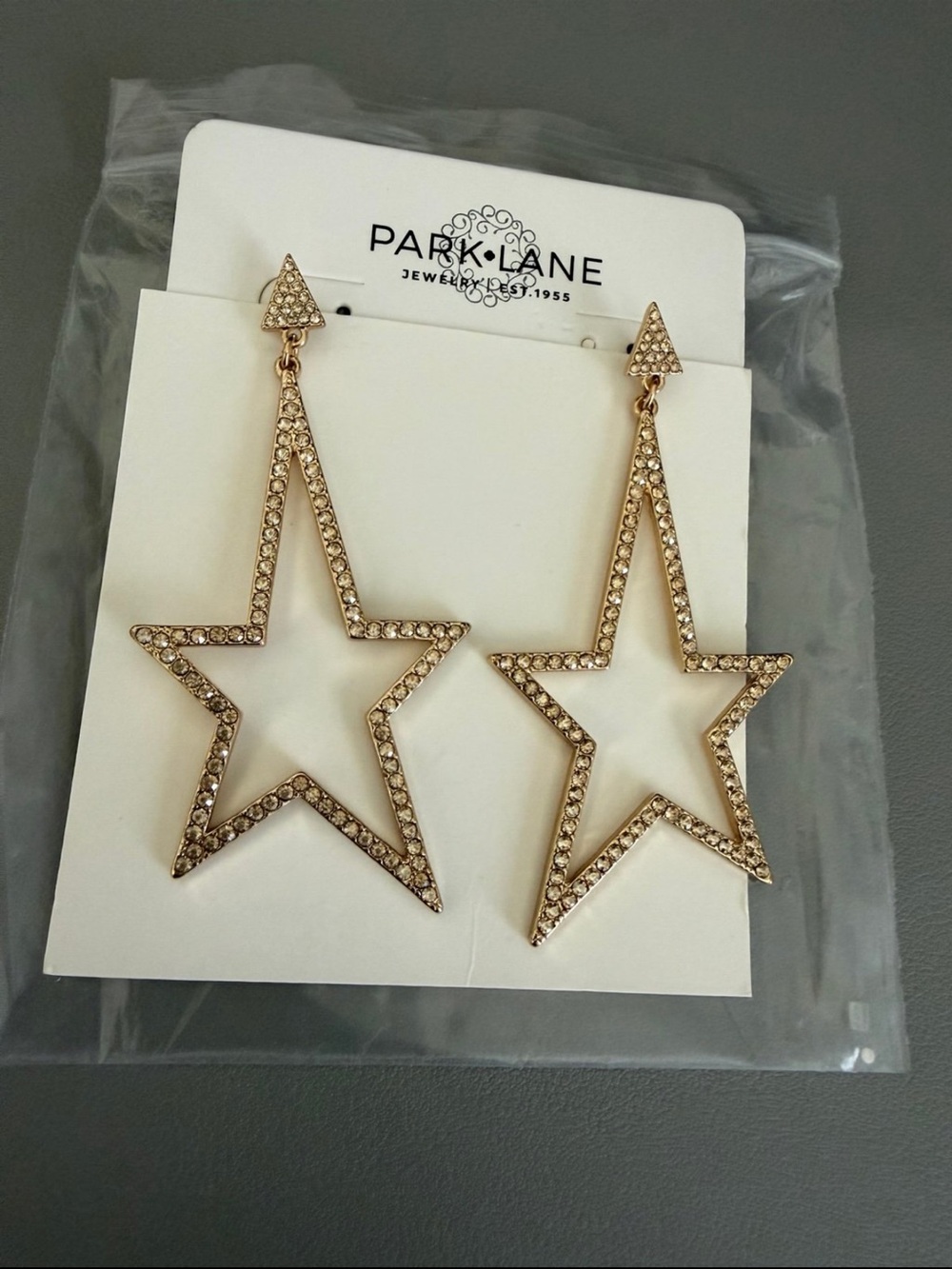 Park Lane Gold Crystal Star Dangle Earrings